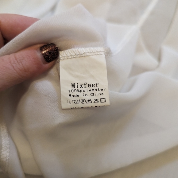 Mixfeer white boho long sheer duster size S - Picture 8 of 9